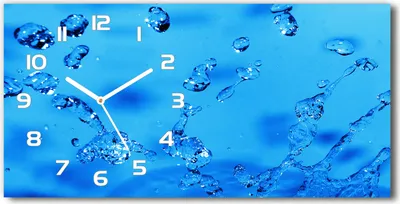 Produktbild von Wanduhr aus Glas – 60x30 cm - Glasbild - Glasuhr - Gehärtetes Glas - weisse-zeiger - Wassertropfen