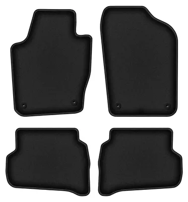 Produktbild von Velours-Fußmatten für Skoda Fabia III 2014- (Schrägheck/Kombi) – 4-tlg, Schwarz, passgenau – Wielganizator DURBAN