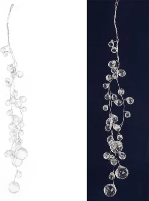 Zdjęcie produktu dla Srebrna Zawieszka Dekoracyjna Z Kryształkami 30 Cm