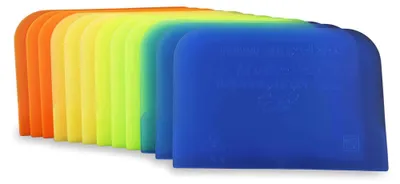 Produktbild von Einfache Teigkarte 12 Stück Teigschaber, Teigschaberkarte oder Teigbrotschneider zum Backen aus Kunststoff Schüsselschaber, Scraper zum Glattstreichen von Teig flexibles Material