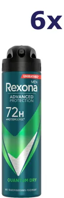 Produktbild von 6x Rexona Deospray Men – Quantum Dry 150 ml