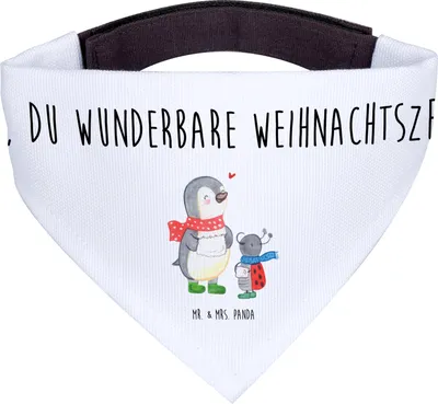 Produktbild von Mr. & Mrs. Panda Bandana Smörle Winterzeit - Weiß - Geschenk, Hundehalstuch, Halstuch Hund, Weihnachten Grüße, für, Weihnachtsgruß, Weihnachtszeit, Dreieckstuch