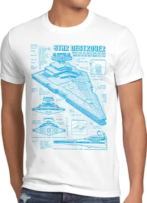 Produktbild von A.N.T. Sternenzerstörer Herren T-Shirt blaupause raumschiff