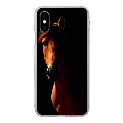 Produktbild von MuchoWow® Handyhülle Schutzhülle Hülle für iPhone X Pferd - Licht - Porträt Silikon Softcase Handy Hülle - Handyhülle