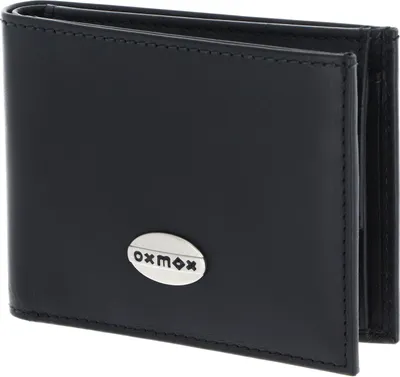 Produktbild von oxmox Leder Geldbörse Leather RFID Protect Pocketbörse Pure Metal Round Black schwarz