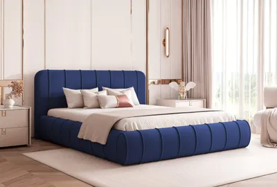 Produktbild von Polsterbett Modernes Boxbett "MILANO" mit großem Stauraum und elegantem Kopfteil