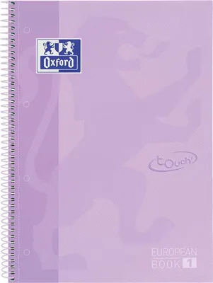Produktbild von Oxford - School Touch Peabook-Spiralblock, ft A4+, 160 Seiten, kariert 5 mm, Pastellviolett
