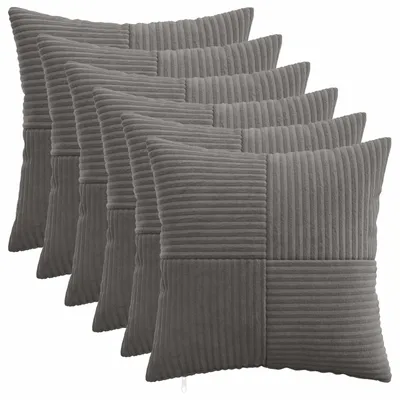 Produktbild von vidaXL Kissenbezug 6 pcs ALMELO Dunkelgrau 40 x 40 cm Cord