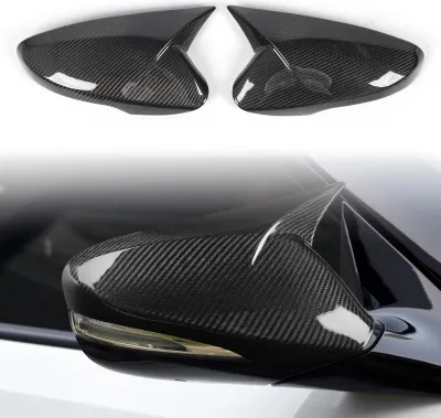 Immagine prodotto di 2 coperture per specchietti retrovisori laterali in fibra di carbonio Protezione resistente Antigraffio per Veloster dal 2012 al 2017