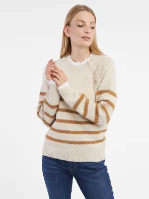 Produktbild von Orsay Beige gestreifter Damenpullover 507515082000__L