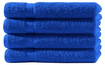 Produktbild von 4er Set Frottee Gästetücher Elegance 30x50 cm 100% Baumwolle 500 gsm Gästetuch royalblau