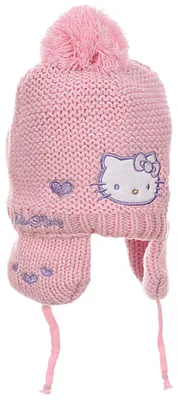Produktbild von Baby Mütze gestrickt mit Fleece-Futter Hello Kitty Rosa 44 cm