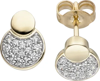 Produktbild von JOBO Ohrstecker 333 Gold Gelbgold 28 Zirkonia Ohrringe Goldohrringe Goldohrstecker