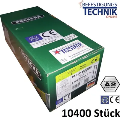 Produktbild von Prebena L Klammern L50CRFHA-ETA 50mm rostfrei G5562 Bostitch S5 S5765 Senco N 851 BEA 155 KL-26 10,4