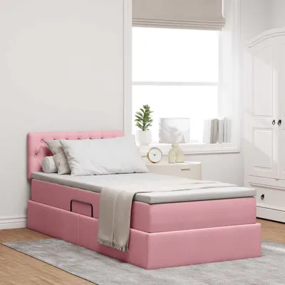 Image de Maison Exclusive - Lit à sommier LED avec matelas Rosa 90 x 200 cm en velours