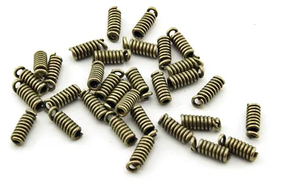 Produktbild von Vintageparts 40 Spiralendkappen antik Bronze für 1,5 mm Bänder