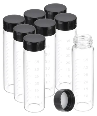 8er-Set Glasflaschen 40 ml mit Schraubdeckel, Borosilikatglas
