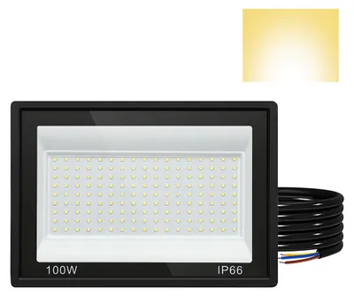 Image de Projecteur LED Izrielar 5 x 100 W pour extérieur, IP66, étanche, pour terrains de sport et garages, 3000 K (blanc chaud), projecteur de chantier