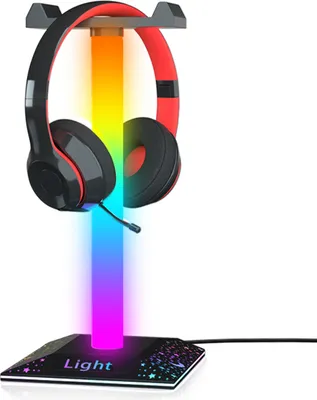Produktbild von Kopfhörer Ständer RGB Hintergrundbeleuchtung 11 Lichtmodi Universal Gaming Headset Halterung mit Typ-C Port