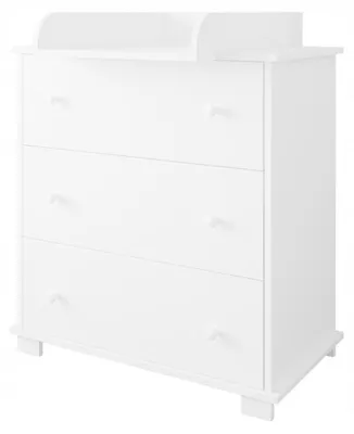 Produktbild von ZEE Weiß Wickelkommode 83x87x49 cm Classic mit 3 Schubladen & Abnehmbarem Wickelaufsatz Baby Kommode Für Kinderzimmer