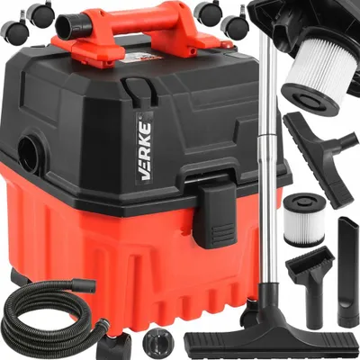 Zdjęcie produktu dla PRZEMYSŁOWY ODKURZACZ DO PŁYNÓW I SUCHYCH ZABRUDZEŃ DO WARSZTATU, 15 L, 1400 W, FILTR HEPA, Dmuchawa