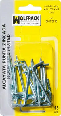 Immagine prodotto di WOLFPACK LINEA PROFESIONAL Pinze zincate 3,5/19 x 60 mm