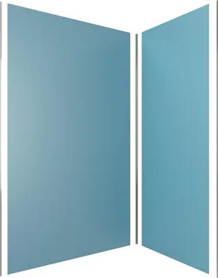 Image de Pack de 2 Panneaux Muraux Aluminium BLEU 90+120x210 cm avec Profilés ANODISE BRILLANT - WALL'IT