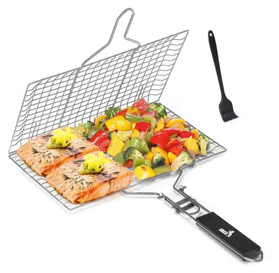 Produktbild von Grillkorb für Barbecue, faltbarer, tragbarer Grill aus Edelstahl