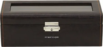 Zdjęcie produktu dla Friedrich23 - Koperta do zegarka, Bond, cienki syntetyk, 4 zegarki, brązowa 20086-3