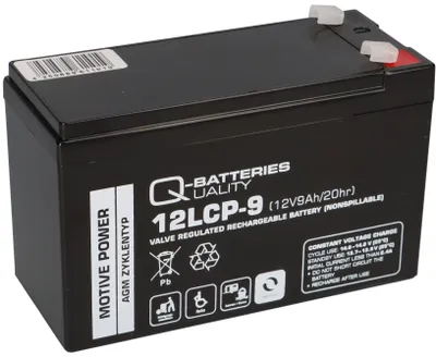 Immagine prodotto di Q-Batteries 12LCP-9 / 12V - 9Ah batteria al piombo acido tipo AGM - Deep Cycle VRLA