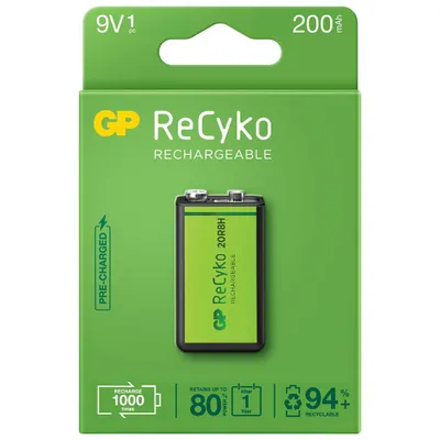 Produktbild von GP Batteries B0852, Wiederaufladbarer Akku, Nickel-Metallhydrid (NiMH), 8,4 V, 1 Stück(e), 200 mAh, Mehrfarbig