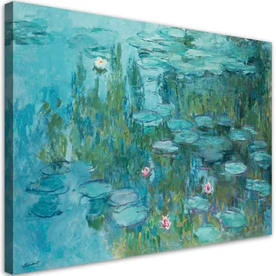 Produktbild von Leinwandbild  Seerosen - Claude Monet 120x80 Feeby Bunt bild für die wand bereit zum aufhängen