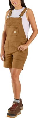 Produktbild von Carhartt kurze Damenlatzhose Relaxed Fit Canvas Shortall 106197, Farbe:carhartt brown, Größe:M