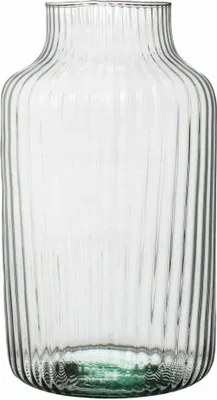 Immagine prodotto di Ecoglassworks Vase Gigi gerippt, Dekovase, Blumenvase, Glasvase, Recyceltes Glas, Transparent, 25 cm, W-395K1