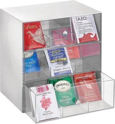 Produktbild von Famanu Küchenorganizer mit 3 Schubladen - transparente Teekiste