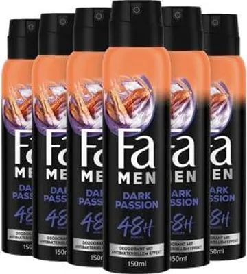Produktbild von FA Deospray 150 ml Men Dark Passion, 6x 150 ml