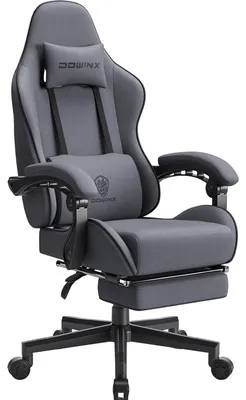 Produktbild von Gaming-Stuhl Stoff, Taschenfederkissen, Massage, Kopfstütze, Fußstütze, ergonomisch B