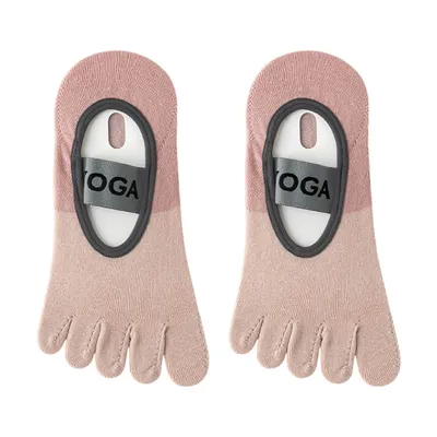 Produktbild von 2 Paar Yoga Socken für Fitness Ballett, Rutschfeste Pilates Socken für Damen Mädchen, Rosa