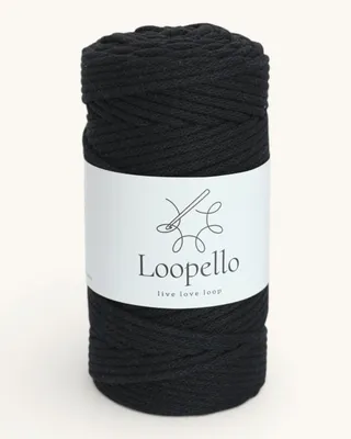 Produktbild von Loopello Baumwollkordel Pro 3 mm 100 m – Schwarz