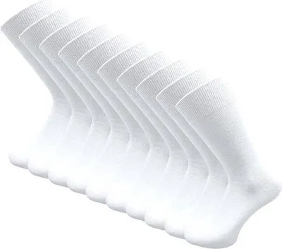 Produktbild von Bambus Socken 10 Paar nahtlos atmungsaktiv Größe 43-46 Weiß