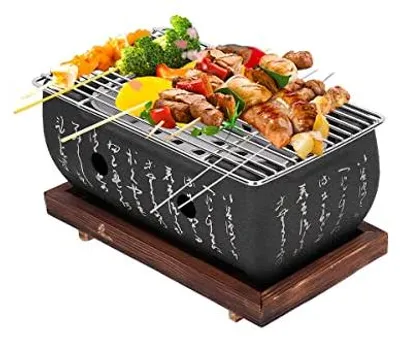 Produktbild von Mini Grill - Japanische Stil BBQ - Tragbare Holzkocher mit Grillrost - Modellnummer: Buachoisha1ype6975
