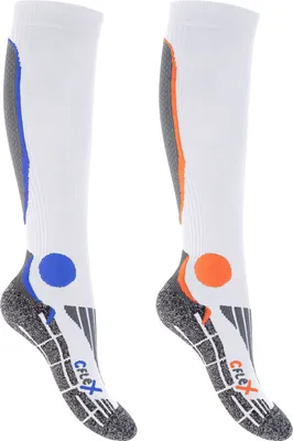 Produktbild von CFLEX Herren & Damen Running Kompressions Strümpfe (2 Paar), Sport Kniestrümpfe - Weiss-Mix 35-38
