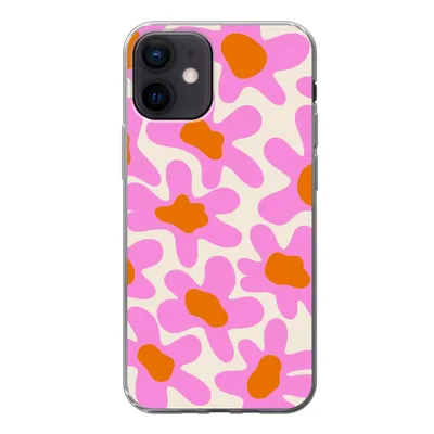 Produktbild von MuchoWow® Handyhülle Schutzhülle Hülle für iPhone 12 Blume - Rosa - Muster Silikon Softcase Handy Hülle - Schutzhülle - Geburtstag Teenager
