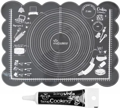 Produktbild von Silikon-Gebäckmatten 60 x 43,5 cm + Icing schwarzen Stift