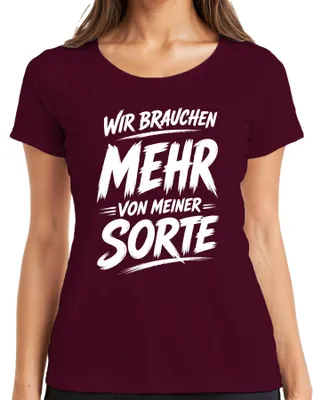 Immagine prodotto di Abbiamo bisogno di più magliette da donna con la scritta "Sono divertente, sarcastica", colore bordeaux, taglia 3XL