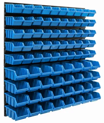 Immagine prodotto di Sistema di scaffalature con 82 contenitori portaoggetti per officina