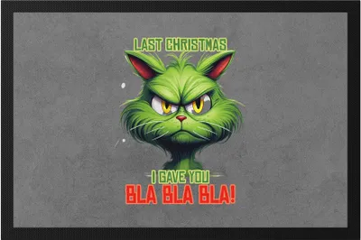 Produktbild von Last Christmas I Gave You Blablabla Fußmatte Sarkasmus Weihnachten Cat Mom Cat Dad