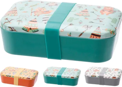 Obrázek produktu pro Bambusový svačinový box Bamboo 19x13x5,5cm, oranžová