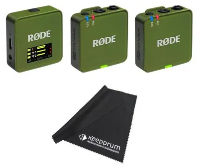 Produktbild von Rode Mikrofon-Funksystem Wireless GO Gen 3 Moss Khaki mit Tuch