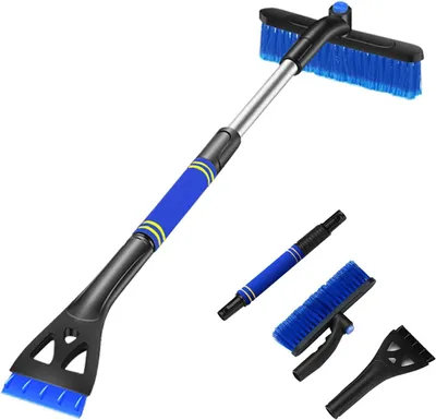 Produktbild von Eiskratzer Auto mit Schneebesen (2 in 1) Einfach zu montieren, Schnee und Eiskratzer, Auto Ausziehbare Schneebš¹rste mit 360¡ã drehbarem Kopf